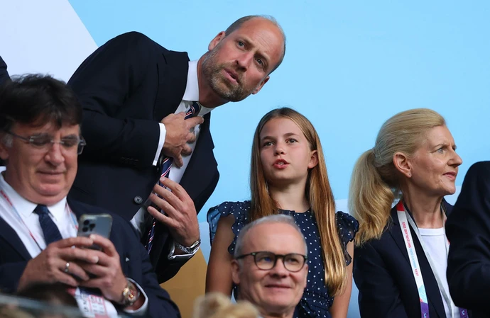 Prince William and Princess Charlotte at the Euro 2025 final