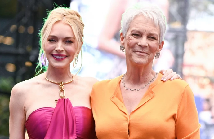 Lindsay Lohan and Jamie Lee Curtis at Mexico City premiere of Freakier Friday