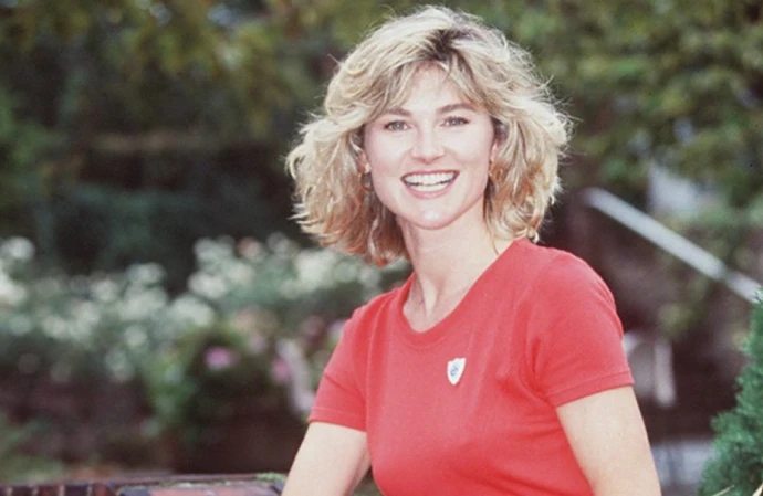 Anthea Turner in the Blue Peter garden