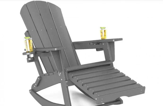 Classic Adirondack Rocking Chair with Ottoman