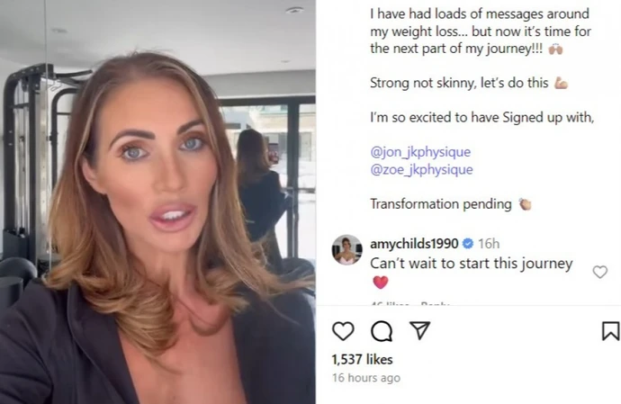 Amy Childs is planning to put one stone back on after losing 'a lot of weight'