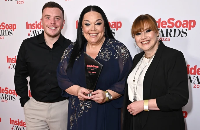 Bradley Johnson, Lisa Riley and Karen Blick at the Inside Soap Awards