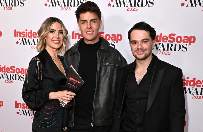Sally Carman, Luca Toolan and Harry Visinoni at the Inside Soap Awards