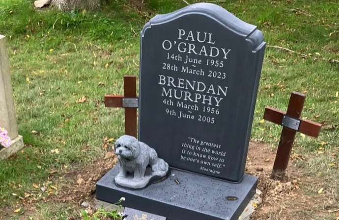 Paul O'Grady's headstone / © Instagram