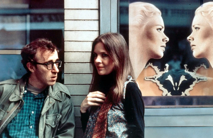Woody Allen and Diane Keaton filming Annie Hall