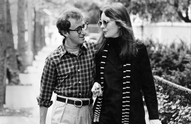 Woody Allen and Diane Keaton filming Annie Hall