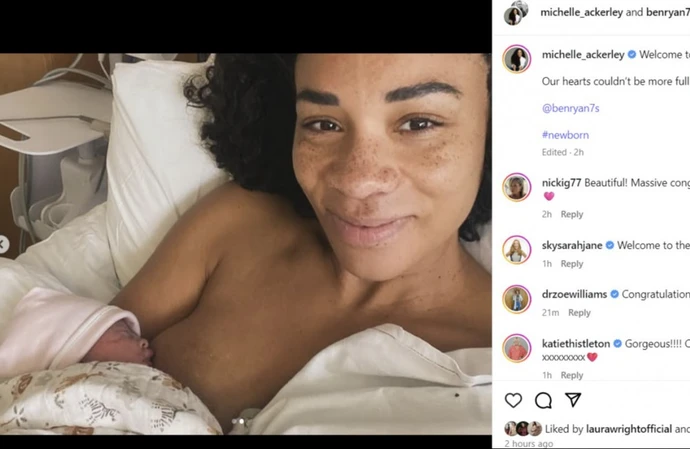 Morning Live host Michelle Ackerley has given birth to her first child.