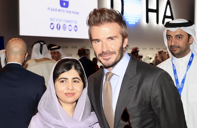 Malala Yousafzai and Sir David Beckham in 2022