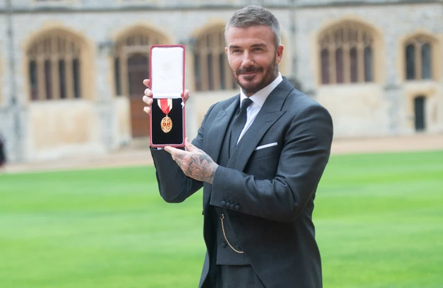 Sir David Beckham has received his knighthood from King Charles