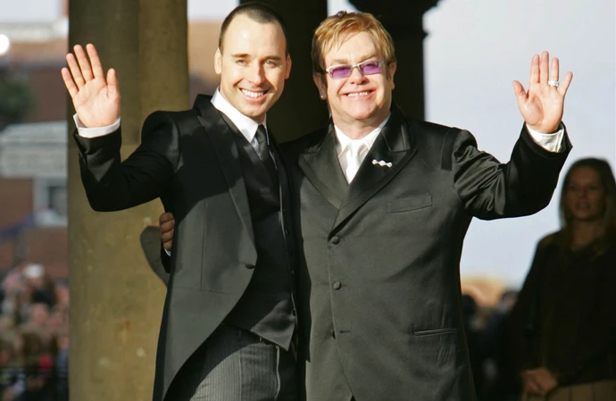 Sir Elton John and David Furnish's civil partnership in 2005