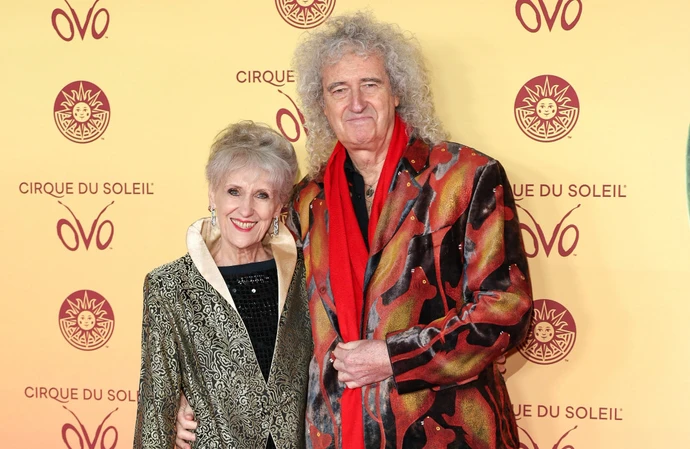 Anita Dobson and Brian May at the launch of Cirque du Soleil OVO