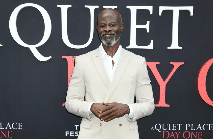 Djimon Hounsou has claimed he was punched by his former partner