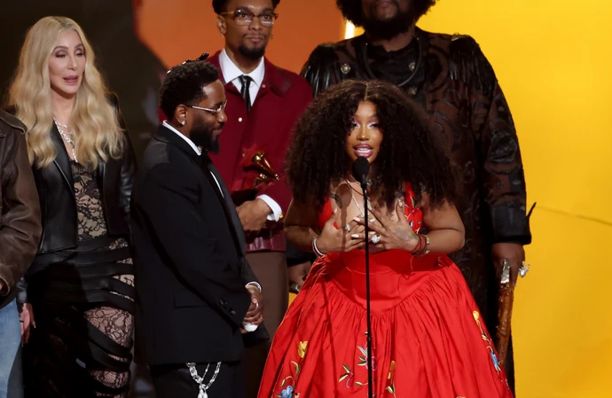 Kendrick Lamar and SZA at the Grammys