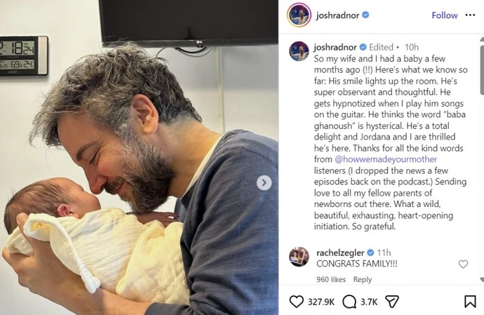Josh Radnor and his newborn baby boy