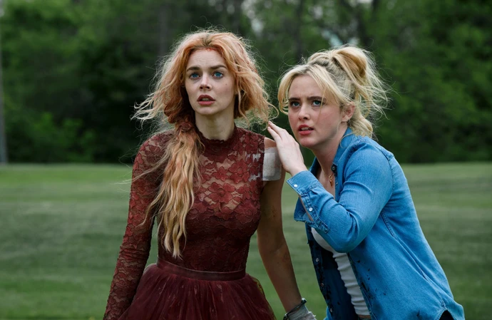 Samara Weaving and Kathryn Newton in Ready or Not 2: Here I Come