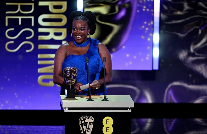 Sinners' Wunmi Mosaku accepting her Best Supporting Actress gong at the 2026 EE BAFTA Film Awards