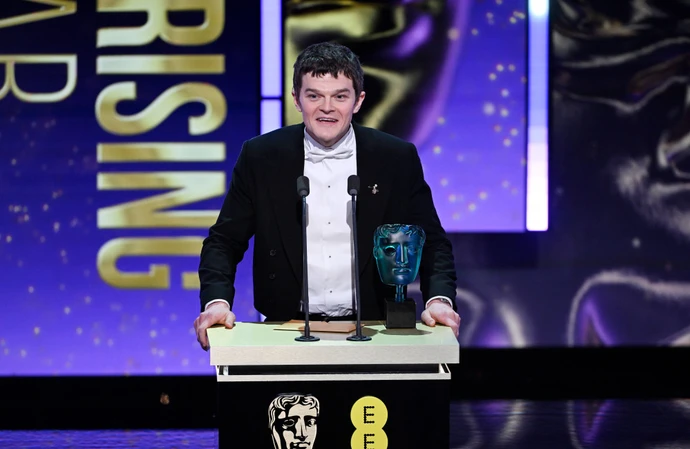 Robert Aramayo accepting the EE BAFTA Rising Star Award at the 2026 EE BAFTA Film Awards