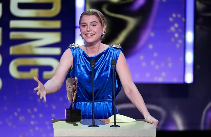 Jessie Buckley accepting the Best Leading Actress gong at the 2026 EE BAFTA Film Awards