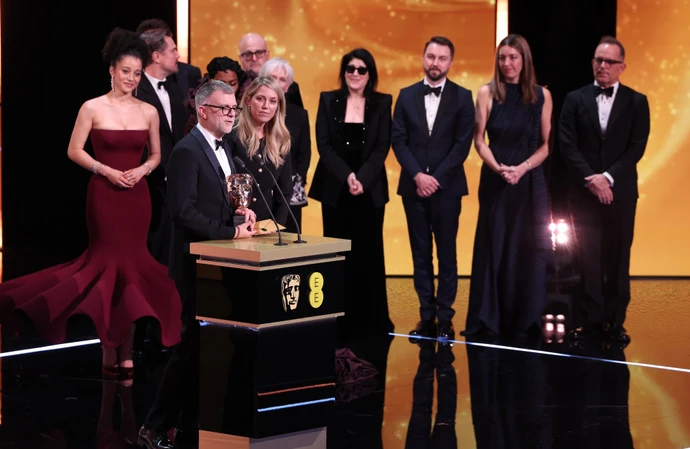 One Battle After Another's team accepting the Best Film gong at the 2026 EE BAFTA Film Awards