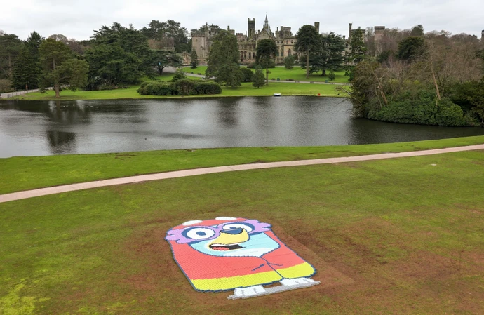 Alton Towers Resort's giant Bluey beans portrait