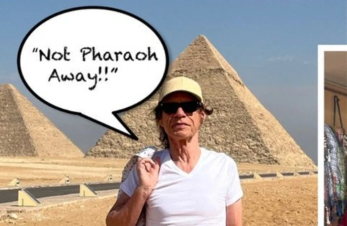 Mick Jagger sings a Stones classic at Egypt's famous pyramids
