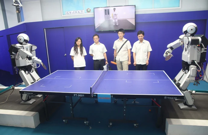 An AI-powered robot has been taught to play table tennis