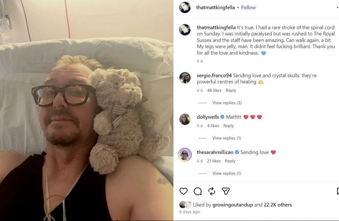 Peep Show star Matt King issues health update after suffering 'stupid' stroke