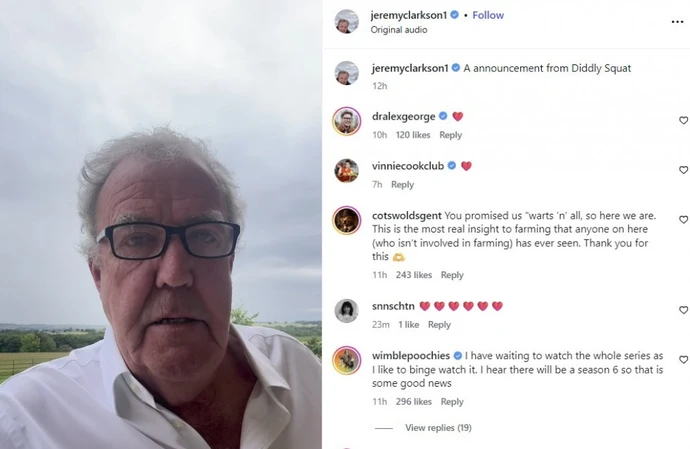Jeremy Clarkson reveals cancer diagnosis during Clarkson's Farm filming