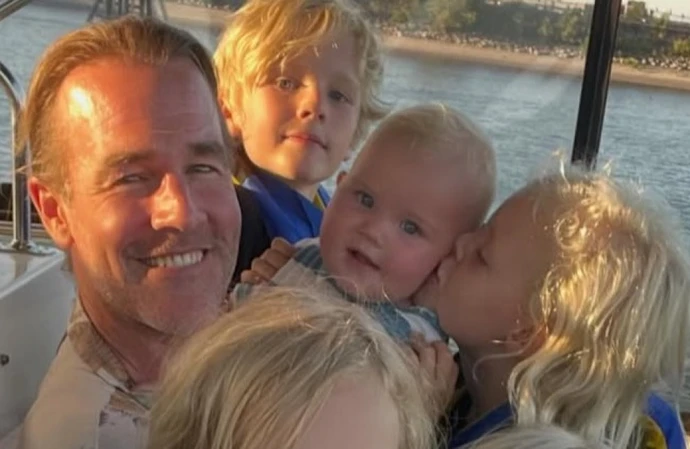 James Van Der Beek with his six children