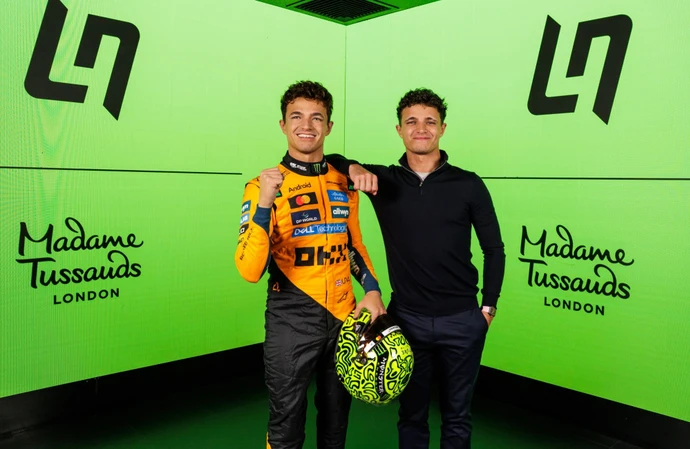 Lando Norris' 'surreal' reaction as his first-ever Madame Tussauds figure takes pole position