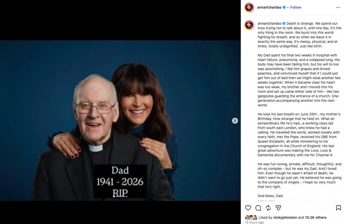 Anna Richardson and Jim Richardson / © Instagram