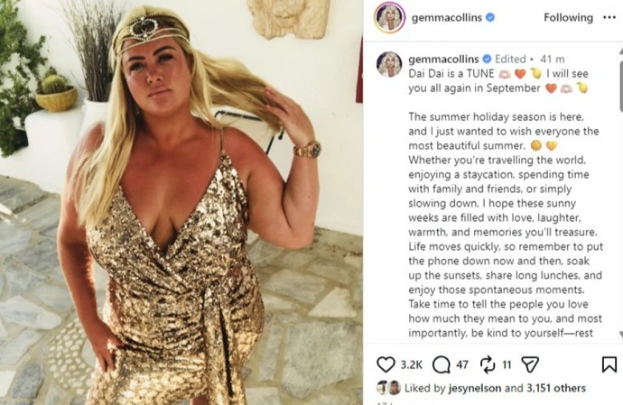 Gemma Collins embarks on summer social media break as she teases future plans