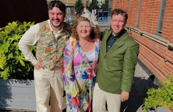 Cheryl Fergison with her son Alex and son-in-law Andrew on their wedding day / © Instagram