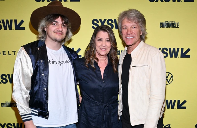 Romeo Bongiovi with his mom, Dorothea Hurley, and dad, Jon Bon Jovi