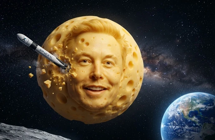 Elon Musk’s SpaceX rocket crashes into the Moon. Oh Cheesus!