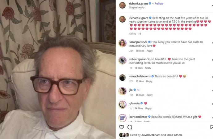 Richard E. Grant reflects on 5 years since 'beloved wife' Joan's death