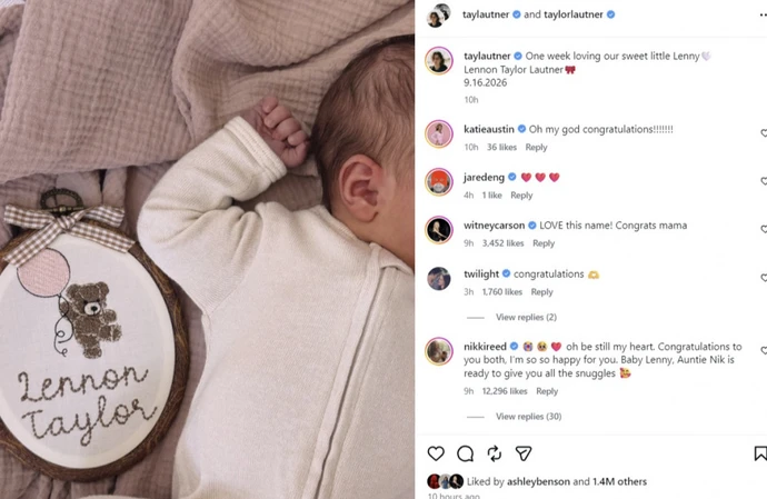Taylor Lautner and wife become parents and reveal baby girl's name