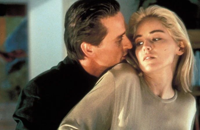 Michael Douglas and Sharon Stone in Basic Instinct