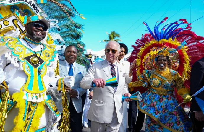 King Charles danced in the Bahamas
